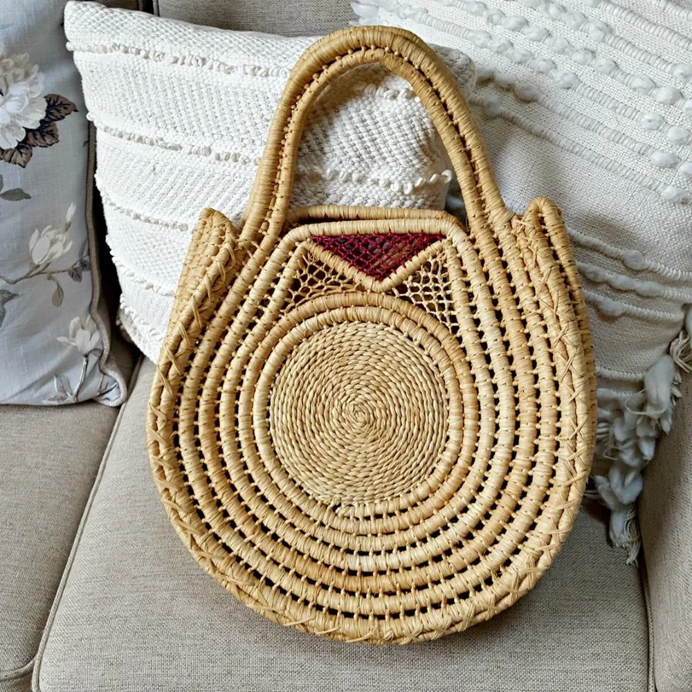 NWOT! BOHO Tote WOVEN HANDBAG - Picture 2 of 7